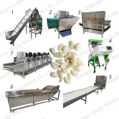 ニンニク皮むき機プロセスライン